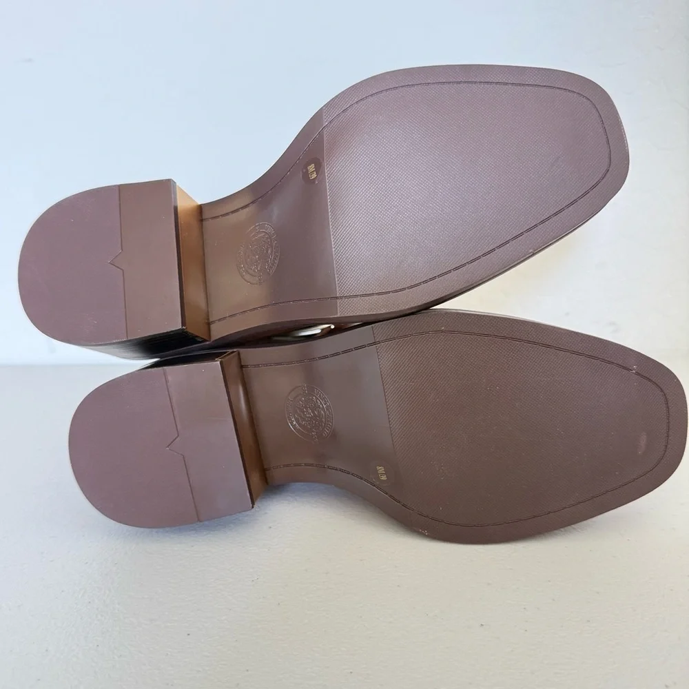 NEW Vince Camuto Gali Cognac Brown Leather Buckle Ankle Boots Size 8